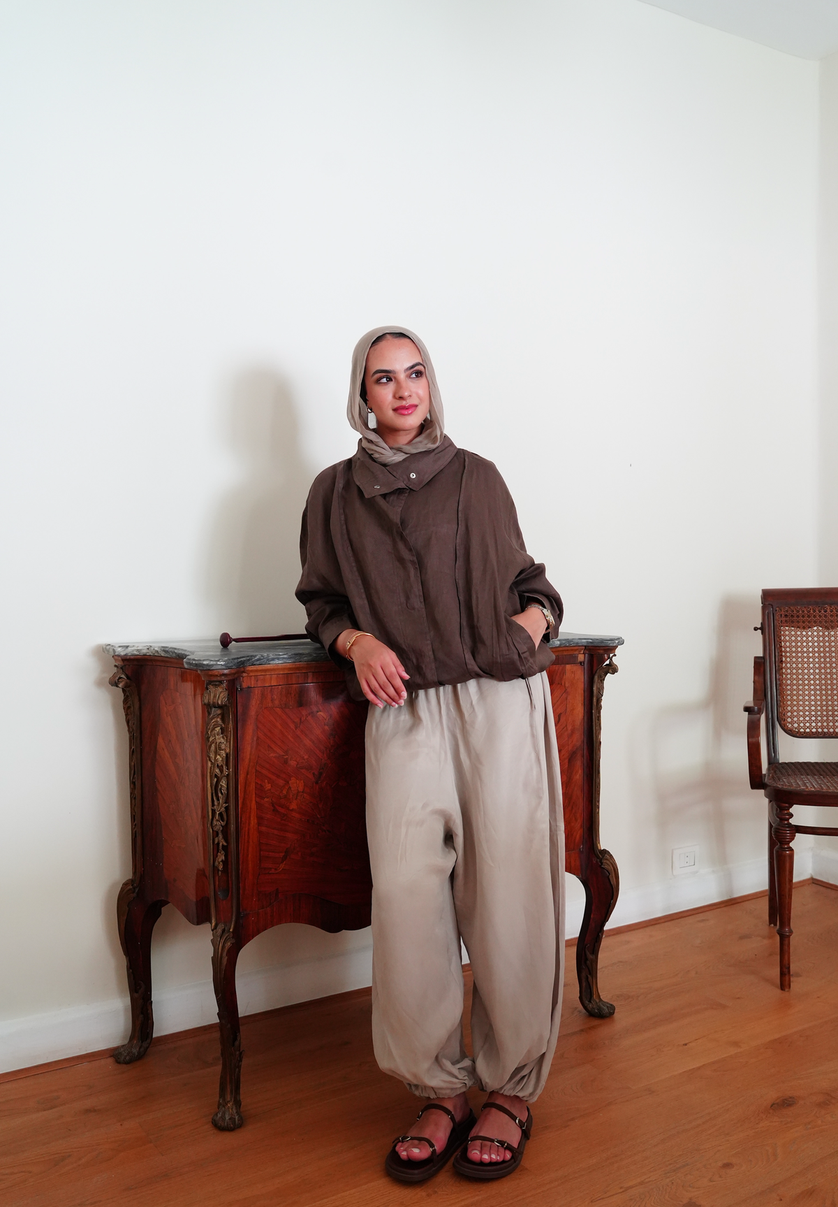 The volmont linen jacket in Brown