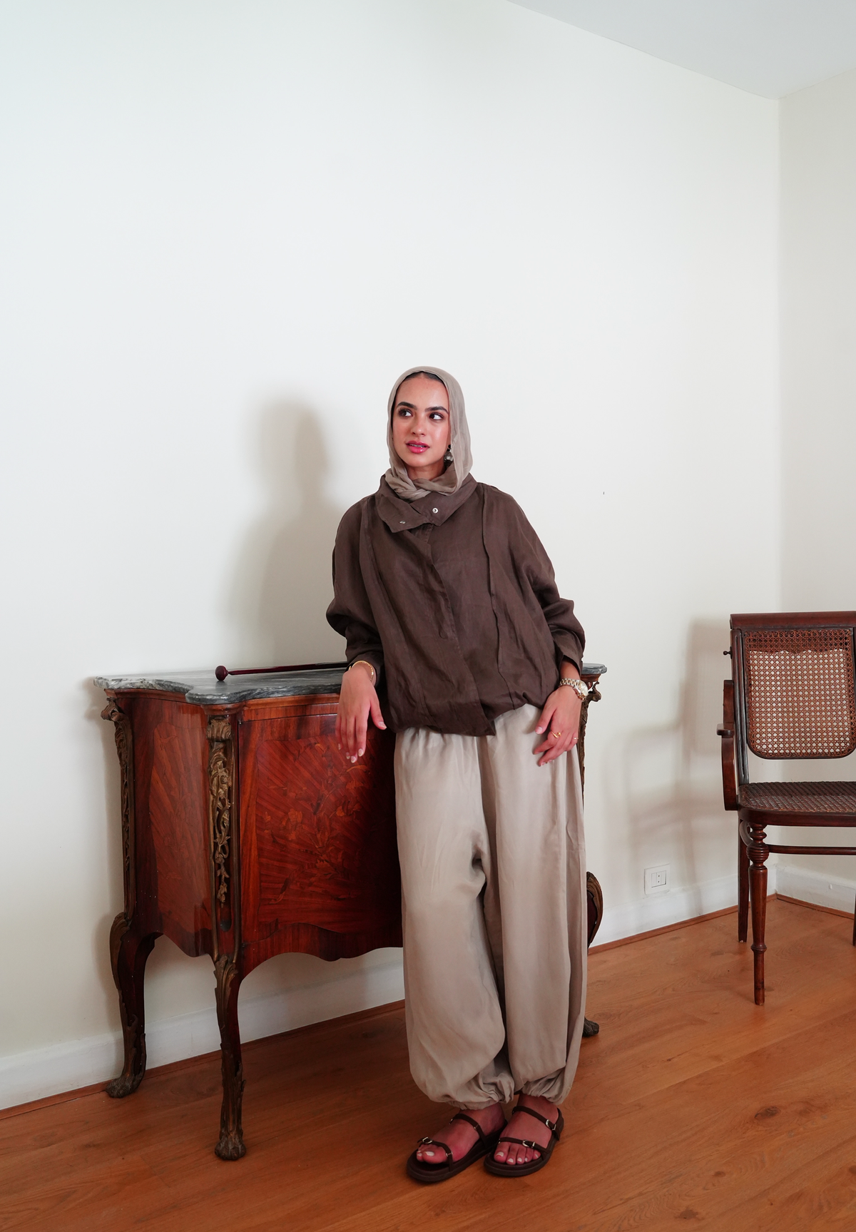 The volmont linen jacket in Brown