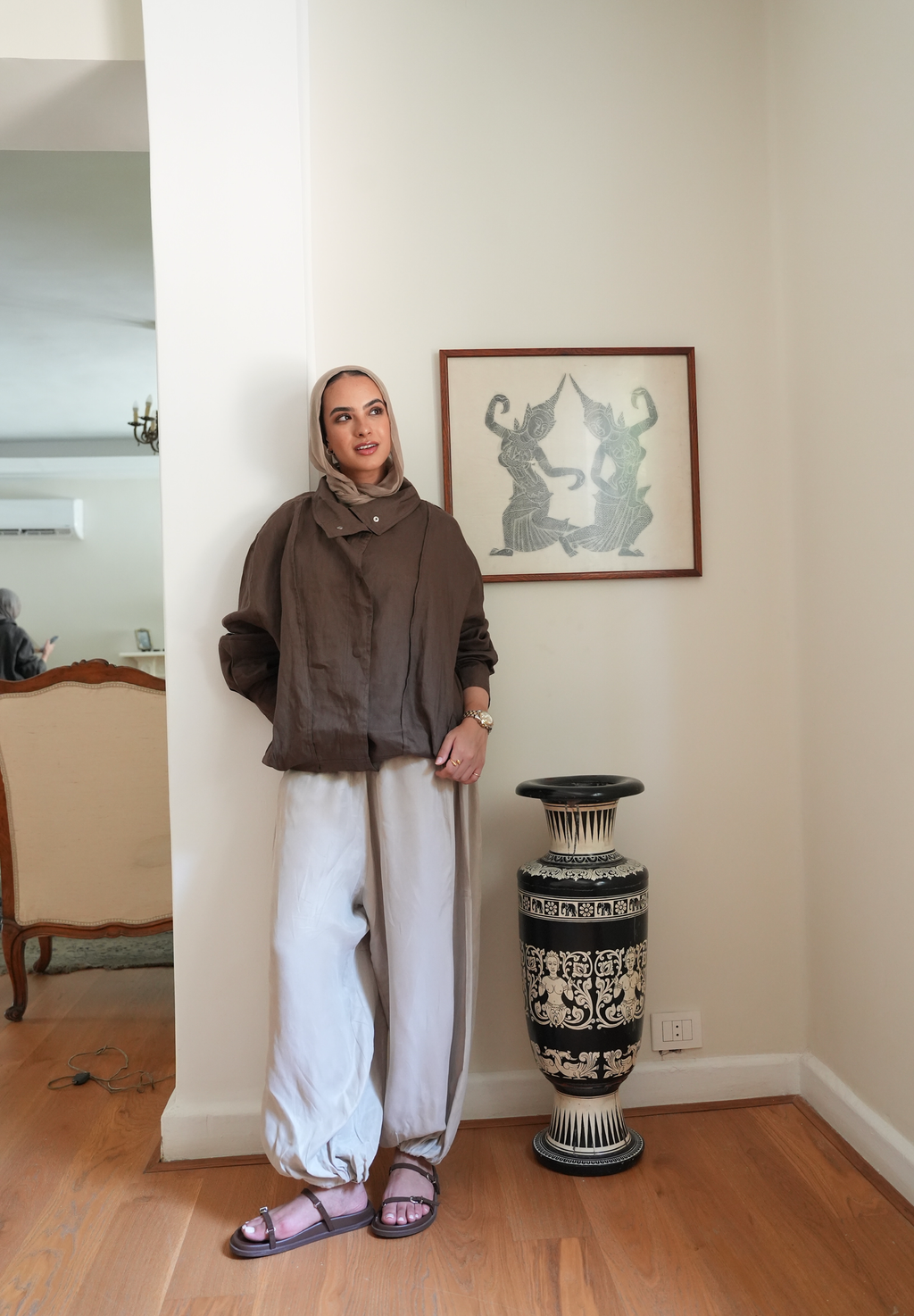 The volmont linen jacket in Brown