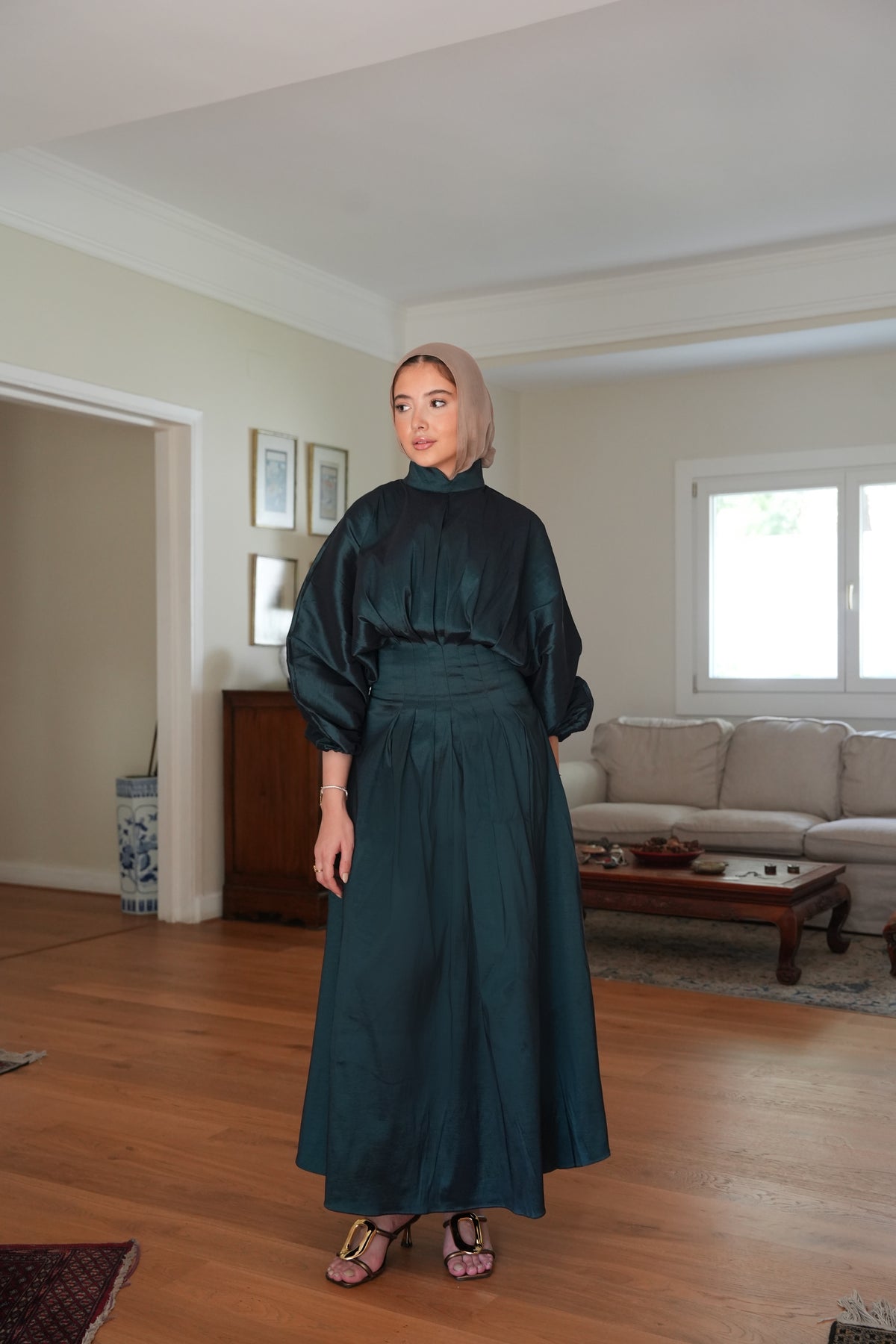 The Glow dress in Dark Green